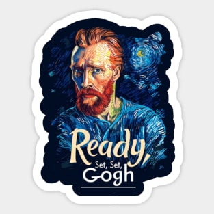 Redy, Set, Gogh, van gogh portrait, Post-impressionism Sticker